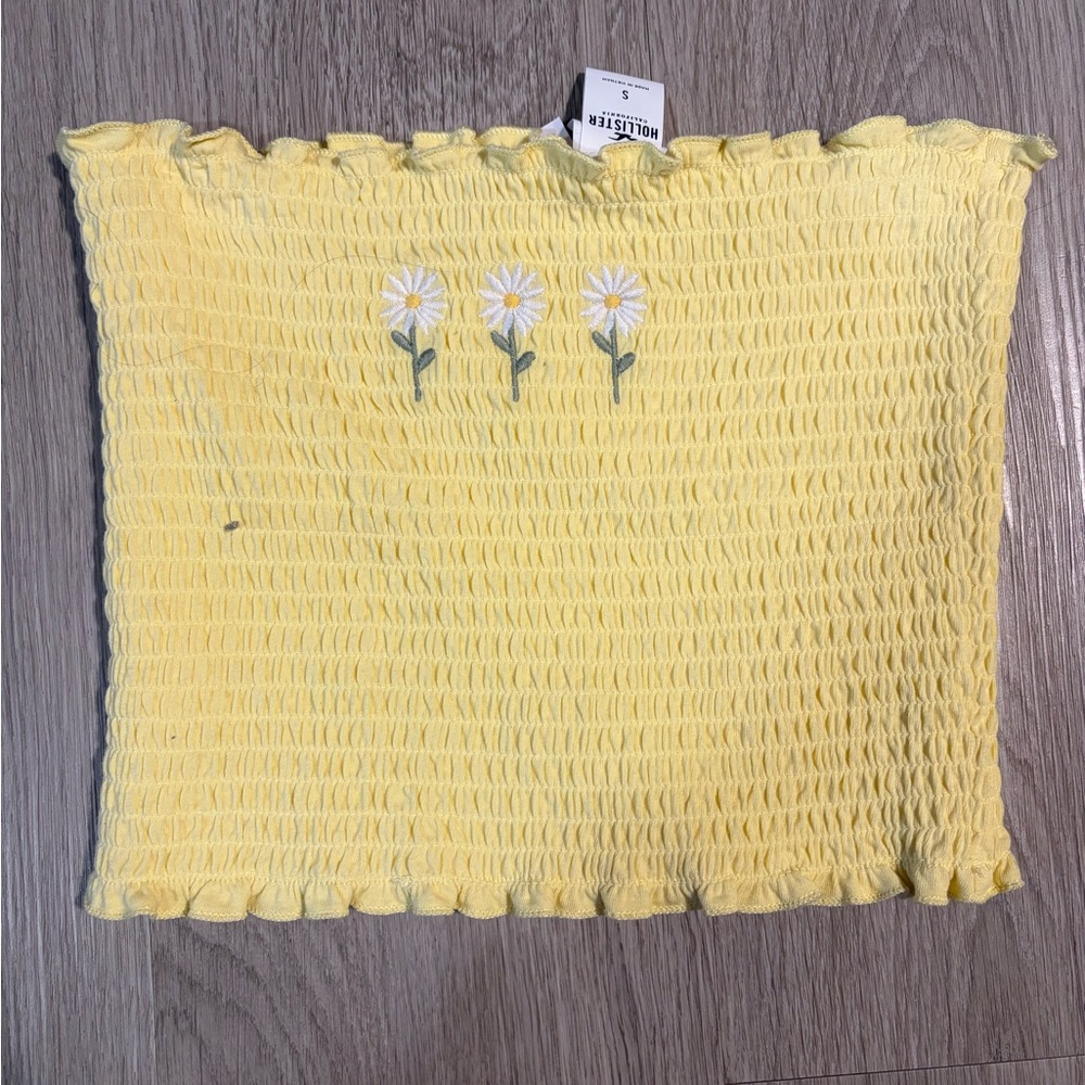 Hollister Sunny Yellow Smocked Top